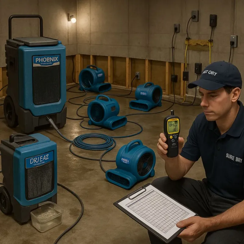 Structural Drying and Dehumidification process in Rockford, MN